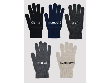 Rukavice N-RZ001-W02 (Velikost 21cm, Barva tm.sivá)