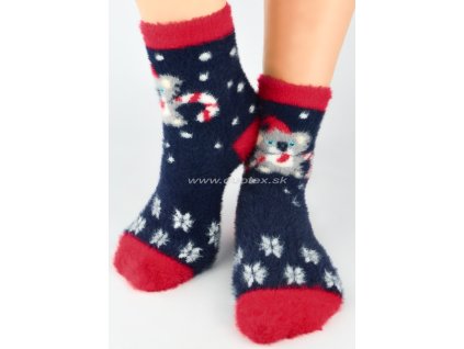 Vánoční ponožky N-SB090-W06 (Velikost 36-41(24-27), Barva tm.modrá)