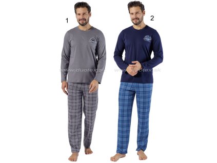 Pánské pyžamo Michal1597 (Velikost XL, Barva 2-tm.modrá)