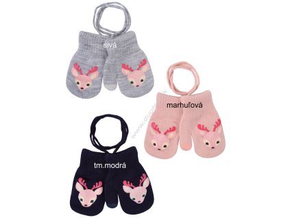 Rukavice RED-0107G-A31 (Velikost 16cm, Barva tm.modrá)