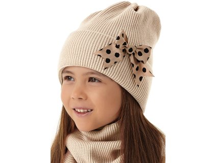 Čepice a nákrčník AJS-50-232 (Velikost 52-56, Barva D-sv.hnedá)