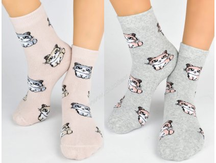Zimní ponožky N-SF004-G03-macka (Velikost 31-34(21-23), Barva sivá)
