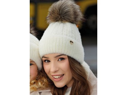 Čepice+nákrčník AJS-50-227 (Velikost 54-56, Barva E-karamelová)