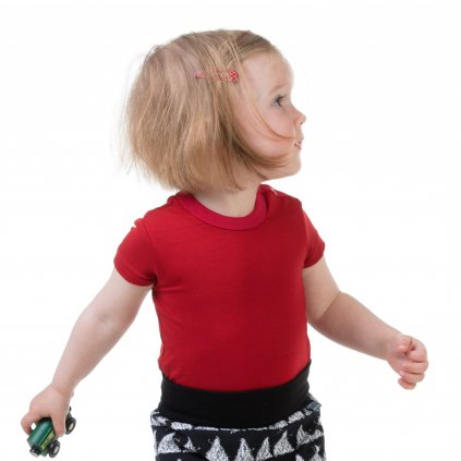 detske body bambus Červené s extendorem pro miminko letni Dupeto