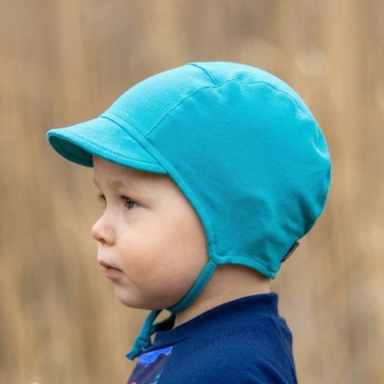 Čiapka so šiltom tyrkysová