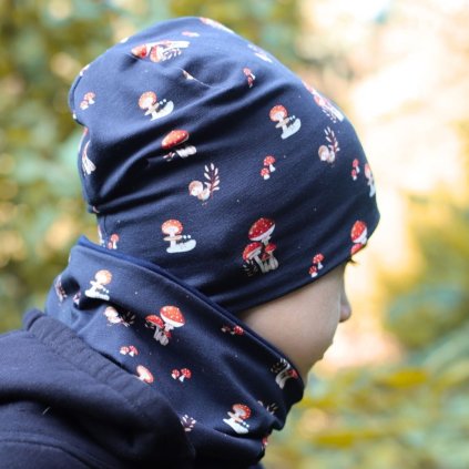 Detska podzimni cepice cerna muchomurka 3
