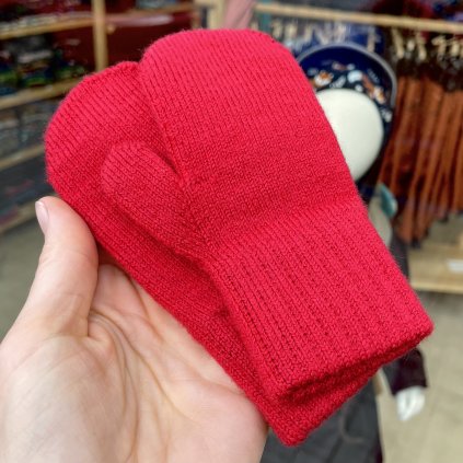 Merino rukavice palčáky červené
