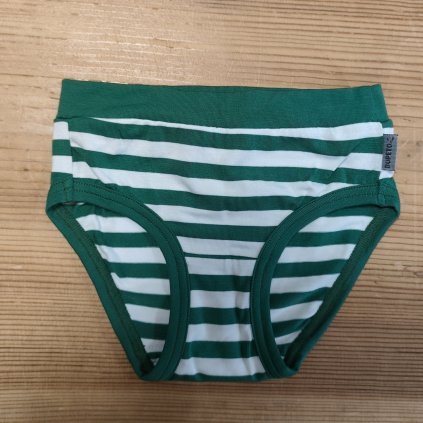 Bambusové kalhotky námořnické pruhy zelené