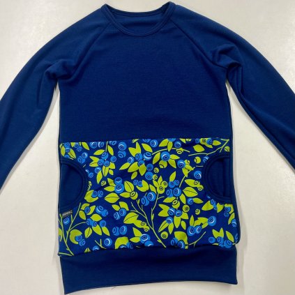 Merino triko s vreckom Čučoriedky