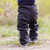 softshellove kalhoty detske pro miminko dupacky Moje první softshellky Černé zimní s fleecem