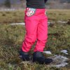 Jarní-podzimní rostoucí softshellové kalhoty růžové Rozkvetlé