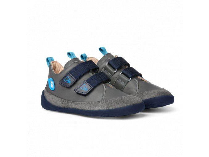 Affenzahn Sneaker Leather Buddy Bear Grey Blue Dupidup 3