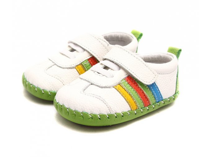 Športové topánočky s pásikmi - biela - Freycoo