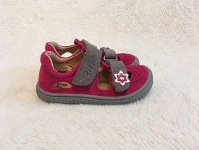 Sandále Kaiman Velcro Velours PINKGREY M Filii Barefoot 1