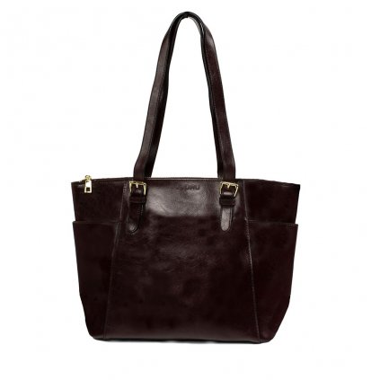 Elegantní shopper kabelka Duppau Zoe tmavě hnědá