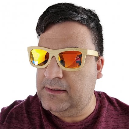 Dřevěné sluneční brýle - Duppau Carbon Orange