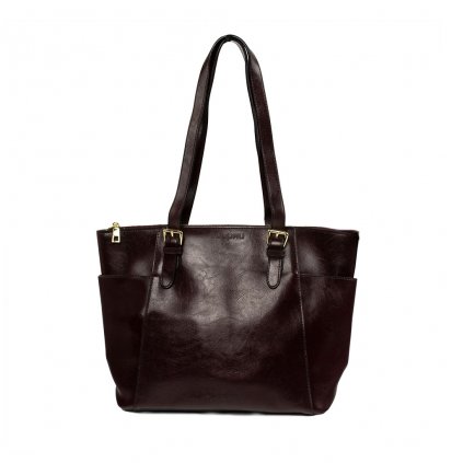 elegante damen handtasche duppau zoe braun shopper