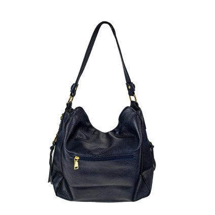 Duppau Feli Hobo Bag für Damen in Blau, Vorderansicht, mit Reißverschlusstasche und Riemen