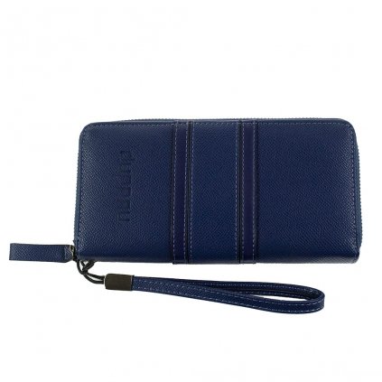 Blaues Damen Portemonnaie Duppau Iris mit Reißverschluss und Armband