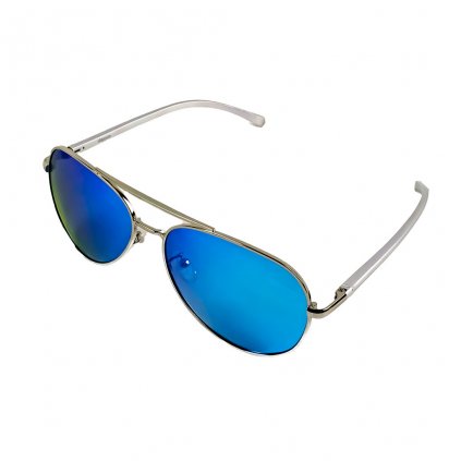 Unisex Pilot Sonnenbrille Duppau Santorin silber