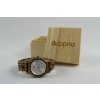 Holzuhr Duppau Nejma und Uhrbox aus Holz mit Duppau Logo
