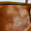 damen shopper handtasche tote bag duppau silvia braun logo im detail