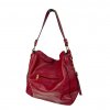 Damenhandtasche Hobo Duppau Grace Rot mit Reißverschlusstasche und Trageriemen Ansicht von rechts