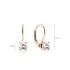 dámske náušnice s diamantom ružové zlato okrúhle zapínanie klapka duppi DU32515-40D 1