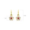 detské náušnice žlté zlato s kamienkami bielymi+rubínovo červenými kvetinky zapínanie brizúra duppi DU35005 1