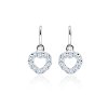 detské náušnice biele zlato s kamienkami svetlo modrými srdiečka zapínanie brizúra duppi DU70508