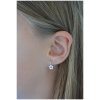 detské náušnice biele zlato s kamienkami bielymi+tmavo modrými nezábudky zapínanie klapka duppi DU70614 2