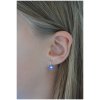 detské náušnice biele zlato s kamienkami tmavo modrými+bielymi nezábudky zapínanie klapka duppi DU70614 2
