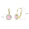 detské náušnice žlté zlato s kamienkami ružovými+bielými okrúhle zapínánie klapka duppi DU32039 1