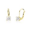 detské náušnice žlté zlato s kamienkami bielými okrúhle zapínánie klapka duppi DU31303