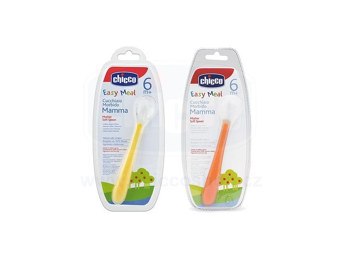 CHICCO Lžička silikon soft 6m+