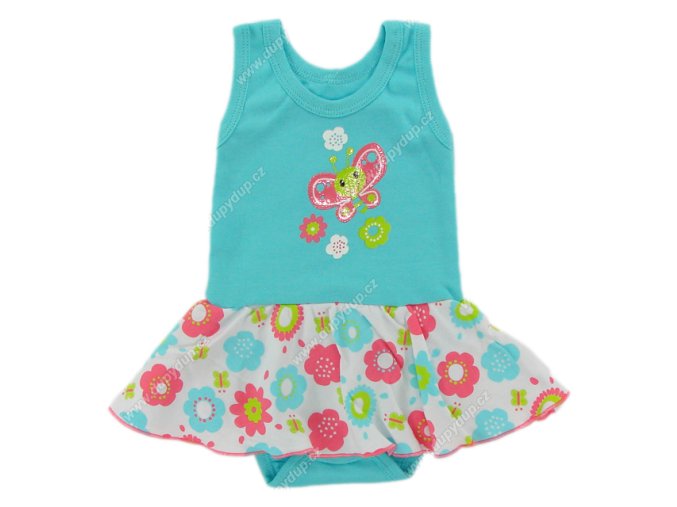 Kojenecké body tilko EWA - TROPICAL tyrkysové
