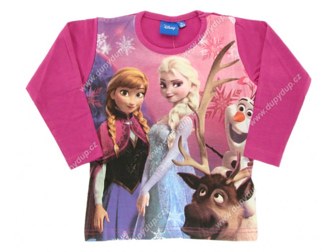 DISNEY Dívčí tričko s dlouhým rukávem ELSA fialové