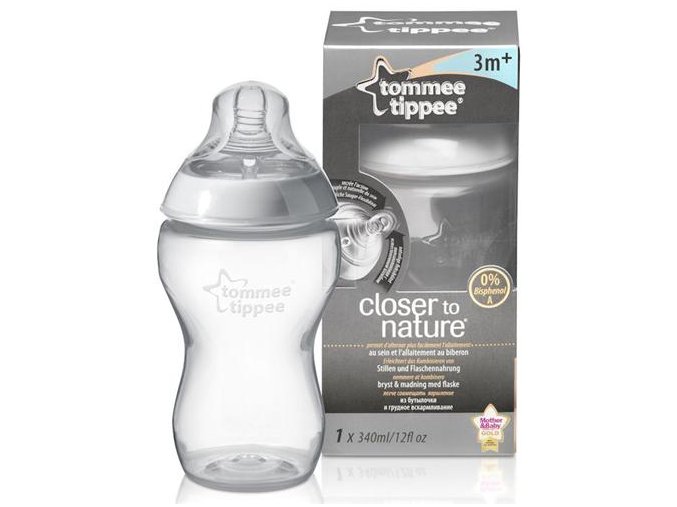 Kojenecká láhev Tommee Tippee C2N, 1ks 340ml, 3+m