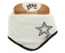 KIKKO Bambusový dětský slintáček/šátek XKKO BMB - Natural Brown Stars