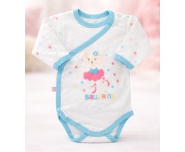 Zavinovací body s dlouhým rukávem EWA - BALERINA - bílomodré