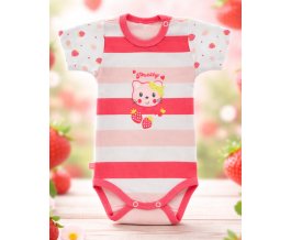 Kojenecké body s krátkým rukávem EWA CITY - růžové