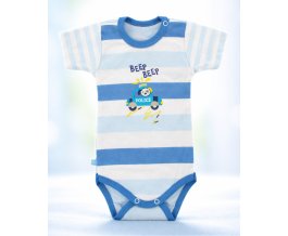 Kojenecké body s krátkým rukávem EWA CITY - modré