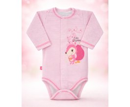 Kojenecké body s dlouhým rukávem EWA Forest - růžové
