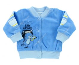 Sametový kojenecký kabátek EWA CIRCUS modrý