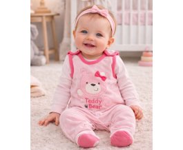 Kojenecké dupačky EWA Teddy Bear růžové