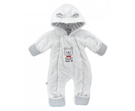 Vyteplený kojenecký overal EWA Teddy Bear šedý