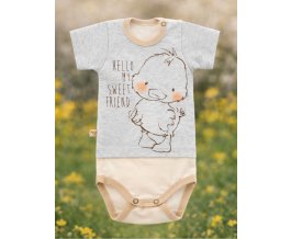 Kojenecké body s krátkým rukávem EWA Petite béžové