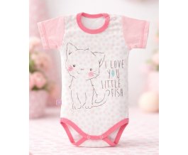 Kojenecké body s krátkým rukávem EWA Petite růžové