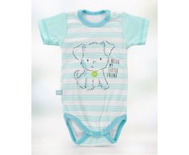 Kojenecké body s krátkým rukávem EWA Petite tyrkysové