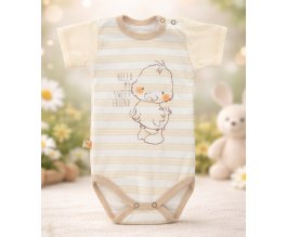 Kojenecké body s krátkým rukávem EWA Petite béžové